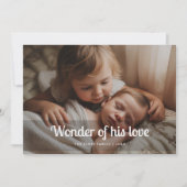 Wonder of His Love baby Family Christmas Card シーズンカード (正面)