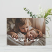 Wonder of His Love baby Family Christmas Card シーズンカード (スタンド正面)