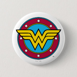 Wonder Woman   Circle & Stars Logo 缶バッジ