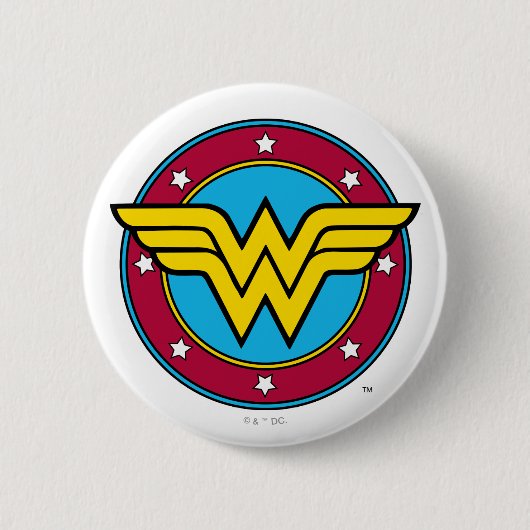 Wonder Woman | Circle & Stars Logo 缶バッジ (正面)