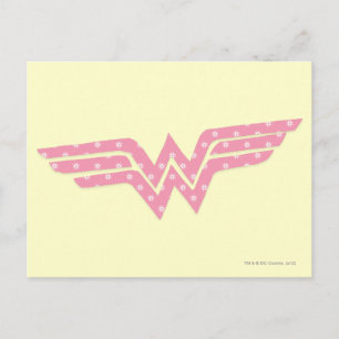 Wonder Woman Colorful Pink Floral Logo ポストカード