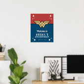 Wonder Woman Golden Logo Birthday Welcome Sign ポスター (ホームオフィス)
