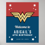 Wonder Woman Golden Logo Birthday Welcome Sign ポスター<br><div class="desc">Welcome all your party guests to your child's Birthday with this Wonder Woman Welcome Sign. Personalize by adding your child's name and age!</div>