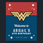 Wonder Woman Golden Logo Birthday Welcome Sign ポスター<br><div class="desc">Welcome all your party guests to your child's Birthday with this Wonder Woman Welcome Sign. Personalize by adding your child's name and age!</div>