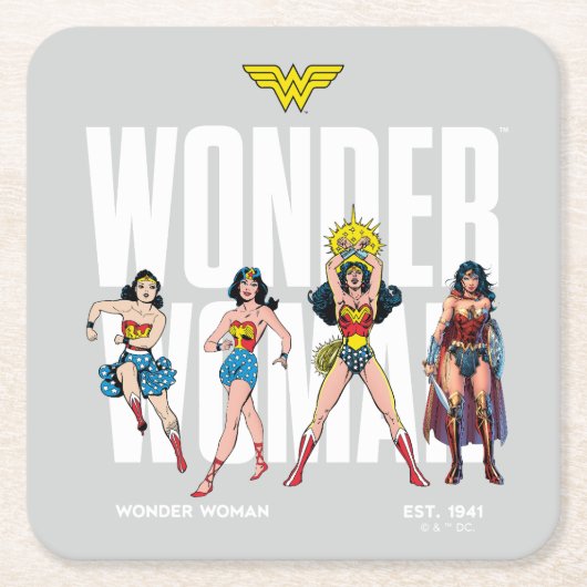 Wonder Woman Legends Forever Graphic スクエアペーパーコースター (正面)