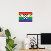 Wonder Woman Rainbow Logo ポスター (ホームオフィス)