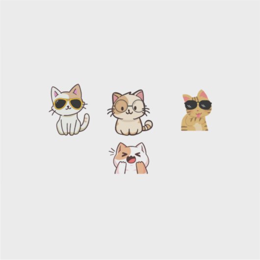 Wonderful cats  シール (正面)