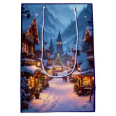 Wonderful Christmas market in a Mountain village ミディアムペーパーバッグ (裏面)