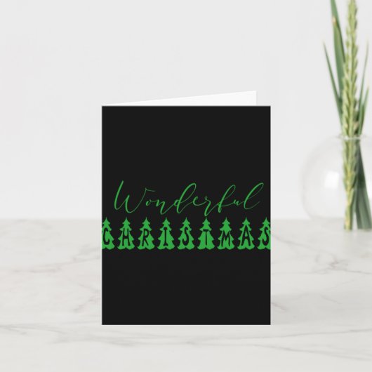 Wonderful Christmas Tree Green Tygraphy T Shirt カード (正面)