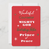 Wonderful Counselor Names of Jesus Christmas シーズンカード (正面)