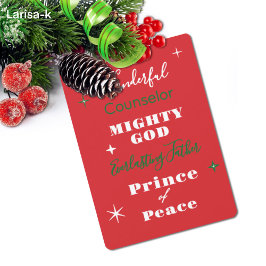 Wonderful Counselor Names of Jesus Christmas シーズンカード