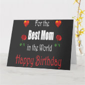 Wonderful cute Mom Birthday with Heart and Flower カード (黄色い花)