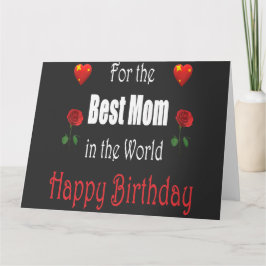 Wonderful cute Mom Birthday with Heart and Flower カード