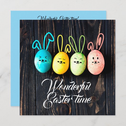 Wonderful Easter time with colorful eggs シーズンカード (正面/裏面)