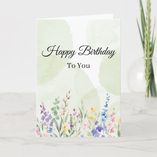 Wonderful Floral Birthday Card カード (正面)