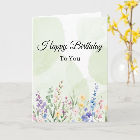  Wonderful Floral Birthday Card カード (黄色い花)