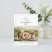 Wonderful Lifeあなたのカスタム文字モダンおもしろい写真 シーズンポストカード (スタンド正面)