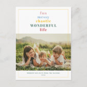 Wonderful Lifeあなたのカスタム文字モダンおもしろい写真 シーズンポストカード (正面)