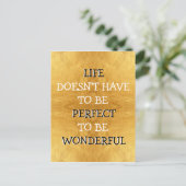 Wonderful Life Typography ゴールド ポストカード (スタンド正面)