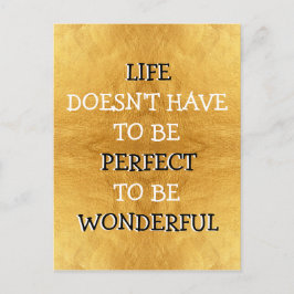 Wonderful Life Typography ゴールド ポストカード