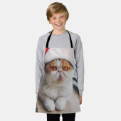 Wonderful persian cat with Santa Claus hat エプロン (着用した状態)