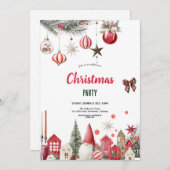 WONDERFUL RED AND GREEN CHRISTMAS PARTY INVITATION 招待状 (正面/裏面)