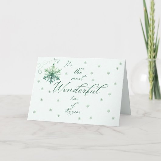Wonderful Snowflake Christmas Card カード (正面)