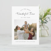 Wonderful Time Baby’s First Christmas Family Photo シーズンカード (スタンド正面)