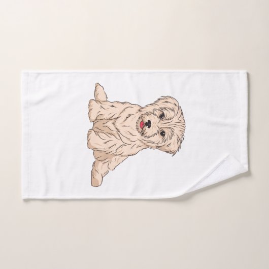 wonderfully cute havanese dog design ハンドタオル (ハンドタオル)