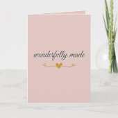 Wonderfully Made Christian Valentine Card – Pink カード (正面)