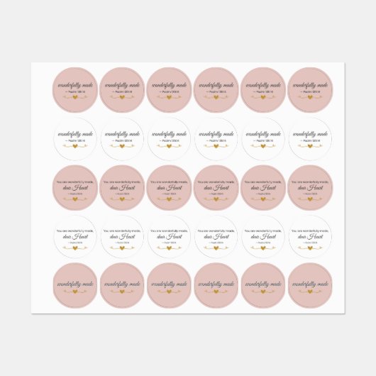 Wonderfully Made Psalm 139:14 Christian Labels ラベル (シート)