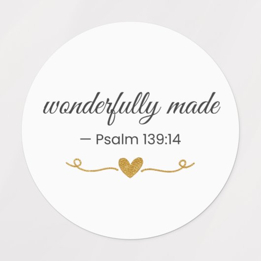 Wonderfully Made Psalm 139:14 Christian Labels ラベル (デザイン2)
