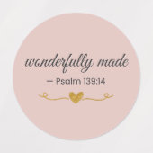 Wonderfully Made Psalm 139:14 Christian Labels ラベル (デザイン1)