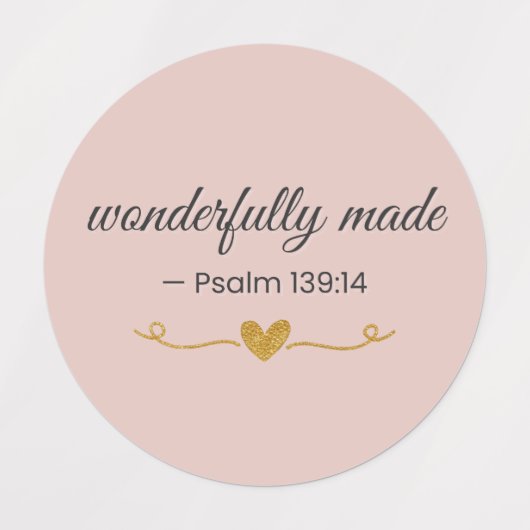 Wonderfully Made Psalm 139:14 Christian Labels ラベル (デザイン1)