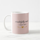 Wonderfully Made – Psalm 139:14 Pink Mug コーヒーマグカップ (左)