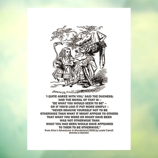 Wonderlandあなたが公爵夫人であるように見えるであろう ウィンドウサイン (シート3)