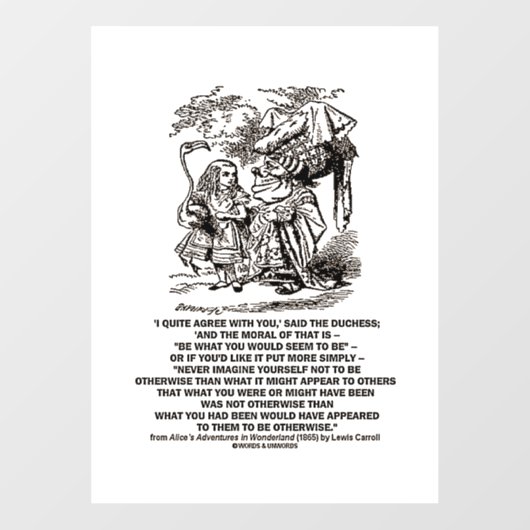 Wonderlandあなたが公爵夫人であるように見えるであろう ウィンドウサイン (シート)