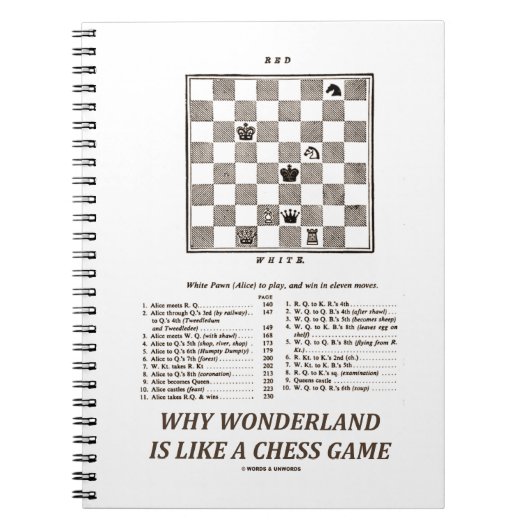 Wonderlandがチェスのゲームのようである理由(序文) ノートブック (正面)