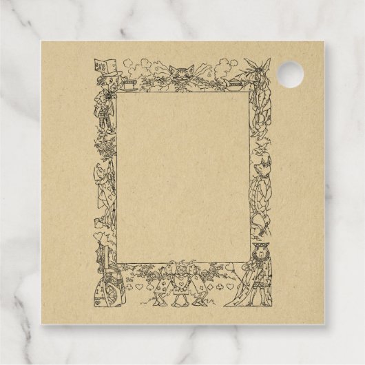 Wonderlandのカスタマイズ可能なAliceフレームヴィンテージアート フェイバータグ (裏面)