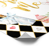 WonderlandのブラックピンクアリスDRINK MEパーティーサイン ポスター (角)