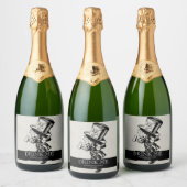 Wonderlandのヴィンテージアリスを飲結婚む スパークリングワインラベル (ボトル)