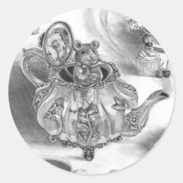 WonderlandのAliceのDormouseステッカー ラウンドシール