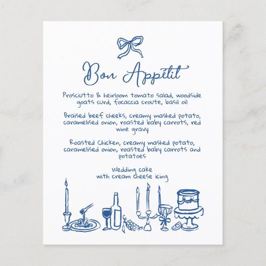 WONDERLANDハンドドロー編集可能結婚メニュー (正面)