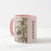 Wonderlandパーソナライズされたのヴィンテージアリス マグカップ (正面左)