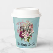 Wonderlandファンシー白うさぎ茶パーティー行く 紙コップ (正面)