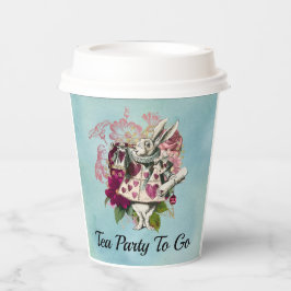 Wonderlandファンシー白うさぎ茶パーティー行く 紙コップ
