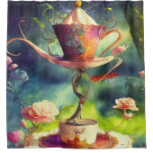 Wonderlandマジカルデザインで自分のアリスを作成 シャワーカーテン (正面)