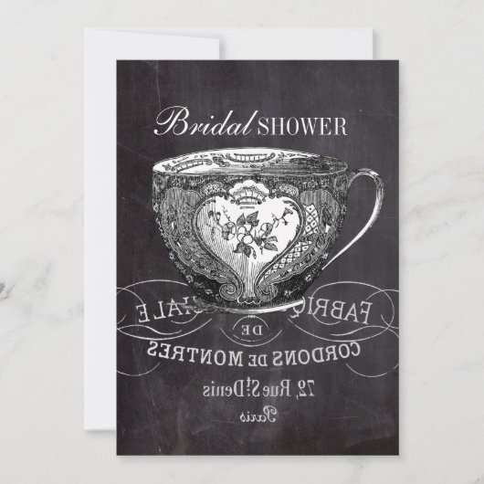 Wonderland茶のシャルボードアリスパーティーティーカップ 招待状 (正面)