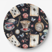 Wonderland Alice Pattern ペーパープレート (正面)