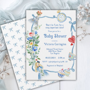 Wonderland Baby ShowerでAliceに遅れを取らないで 招待状